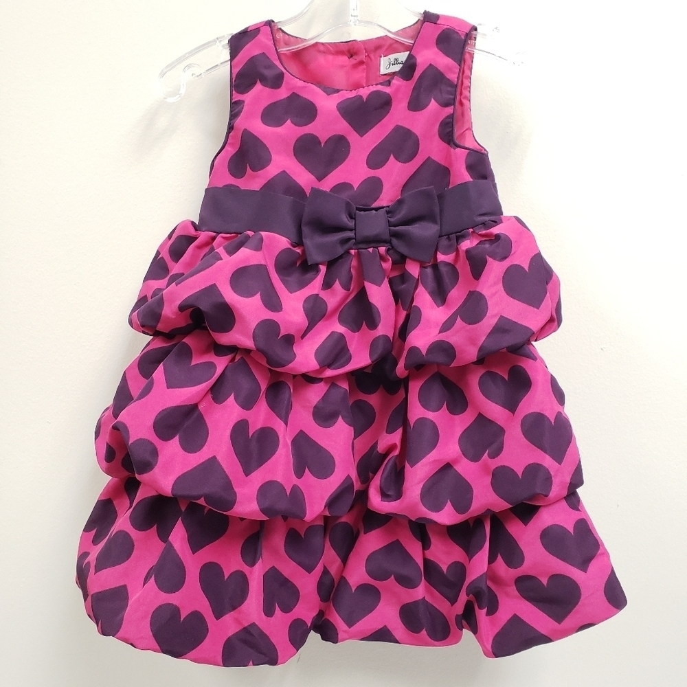 Jillian's Closet Girls Pink Purple Hearts Dress Size 12m